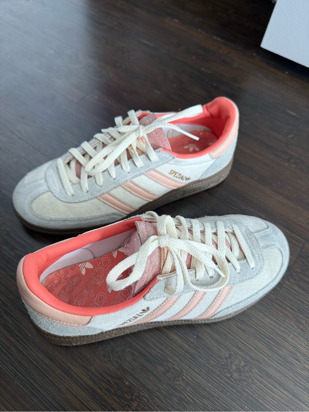 adidas Women’s Spezial Suede Sneakers in Cream and Coral - Picture 4 of 6